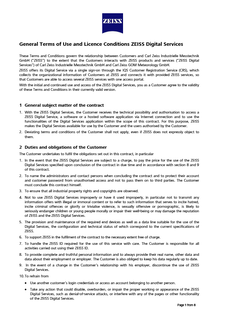 Podgląd pliku General Terms of Use and Licence Conditions ZEISS Digital Services