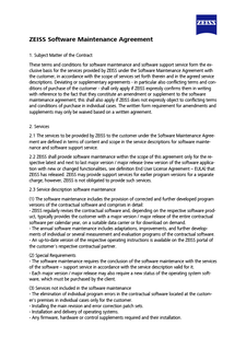 Podgląd pliku ZEISS Software Maintenance Agreement