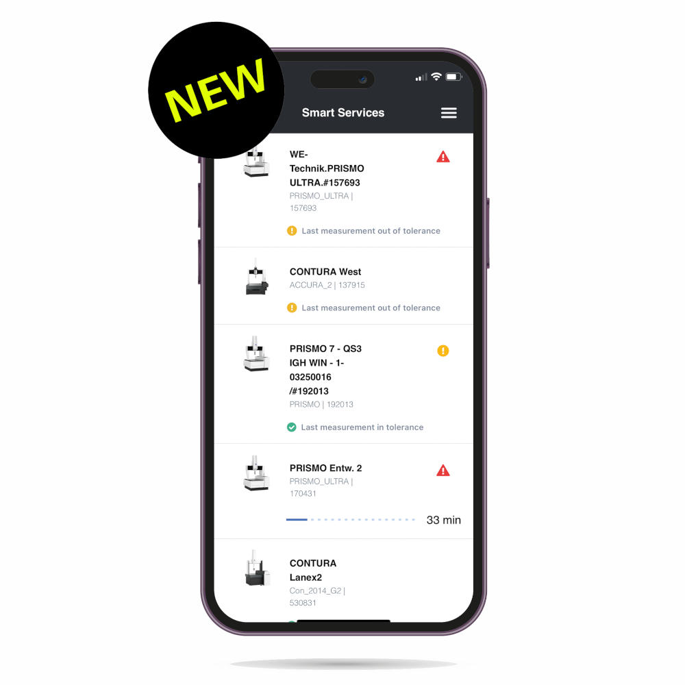 ZEISS Smart Services Dashboard na telefonie