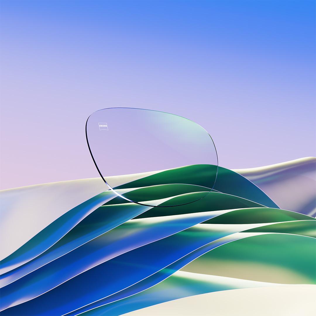 Obrazy ZEISS DuraVision Chrome UV z zielonym refleksem szczątkowym.