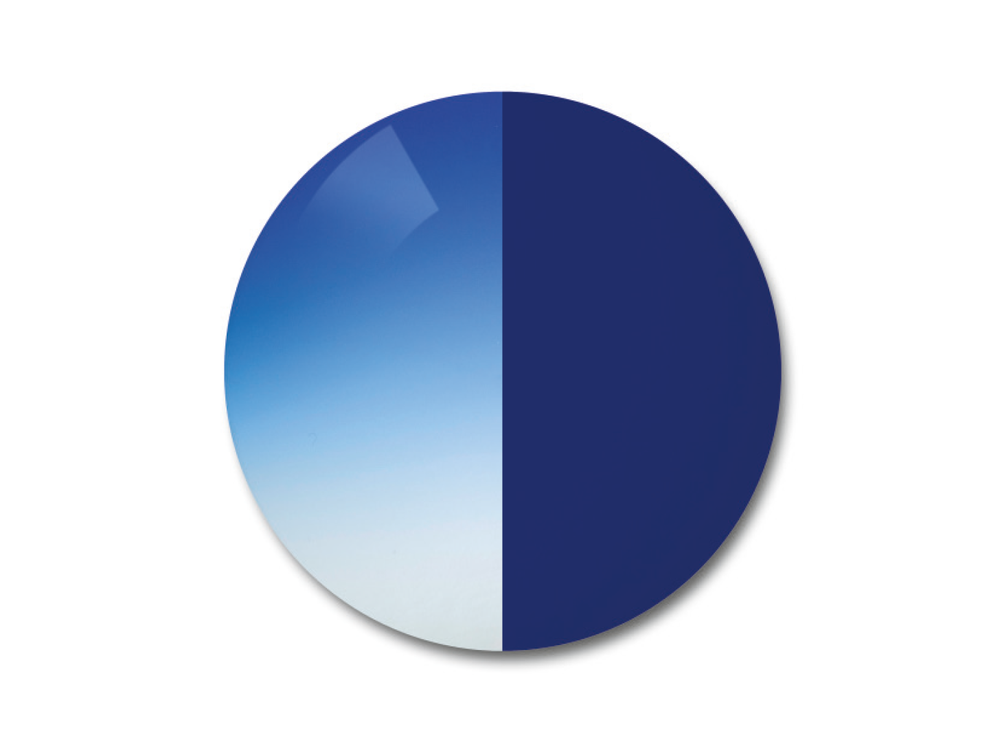 ZEISS AdaptiveSun Gradient Blue, z lekkim gradientem oraz intensywniejszym jednorodnym barwieniem.