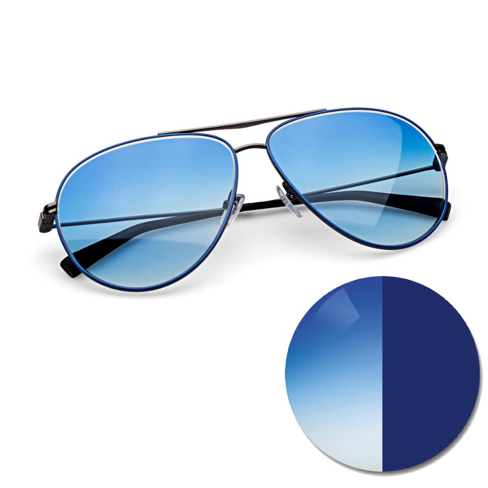 Okulary z ZEISS AdaptiveSun gradient blue i dodatkiem koloru w jasnym lub ciemnym odcieniu