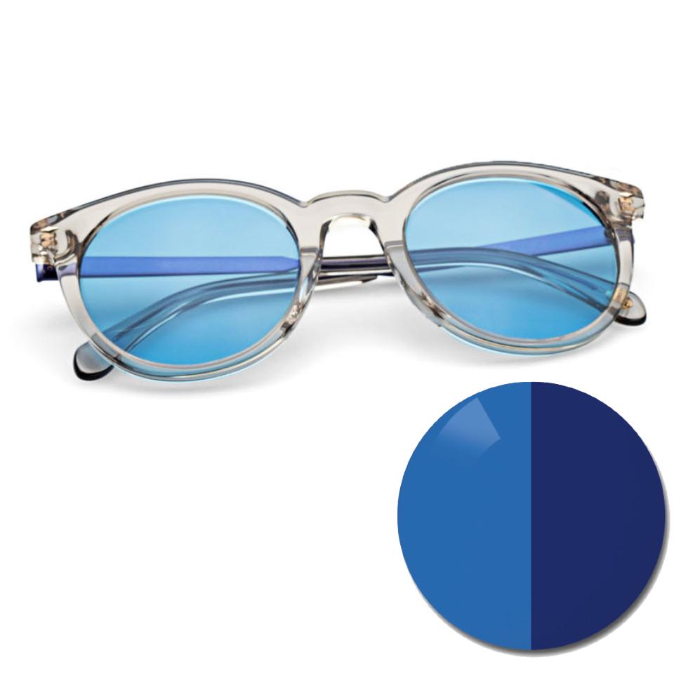 Okulary z ZEISS AdaptiveSun solid blue i dodatkiem koloru w jasnym lub ciemnym odcieniu